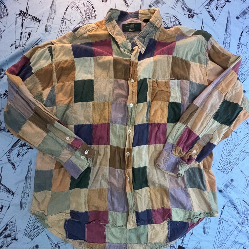 Orvis Patchwork Cotton Button Down Shirt - image 1